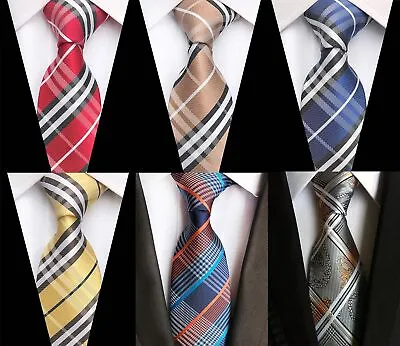 Mens 6 PK Pre Tied Easy Zipper Necktie 100% Silk 19.5in Long 3.15in Wide 6 Color • $26.09