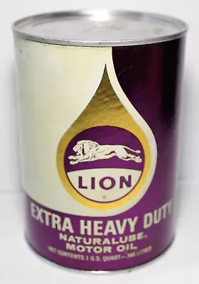 1959 1960s Rare Old Vintage Lion Oil Can Quart Oil Can El Dorado Arkansas Oil • $49.49