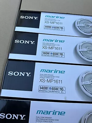 Sony XS-MP1611 6-1/2  2-way Marine Speakers (White)  4 Pairs • $225