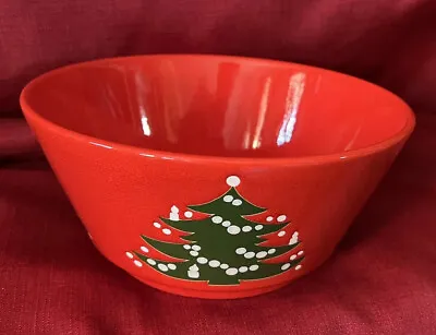 Waechtersbach Red Christmas Tree Serving Bowl Western Germany Vintage • $39.95