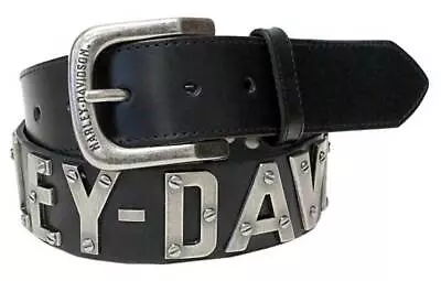 Harley-Davidson Men's Belt Metal H-D Font Black Leather Belt HDMBT10636 • $89.95