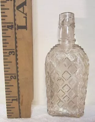 Ca 1900 Diamond Quilted BIMAL Miniature Whiskey Bottle • $9.99