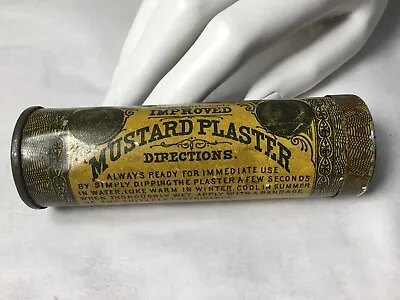 Vintage Tin Seabury & Johnson Improved Mustard Plaster Metal Cylinder • £31.37