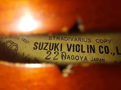 Suzuki No. 220 Size 1/16 Violin Japan 1973 W/ Case & Bow. Very Good Condition • $199