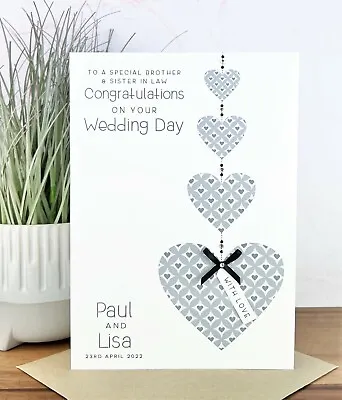 Large Personalised Handmade Wedding Day CardDaughter Son Friends  • £6.25