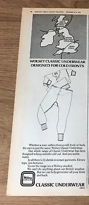 £5.99 • Buy (ST/PGUN18) Advert 11x4  Wolsey Classic Underwear - Designed For Cold Fronts
