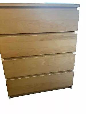 IKEA Malm Chest Of 4 Drawers Oak Veneer  80x100cm • £15