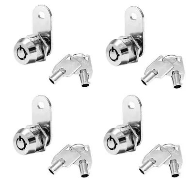Set Of FOUR Tubular Cam Locks; Cabinet Toolbox Drawer Safe RV Lock Camper • $30