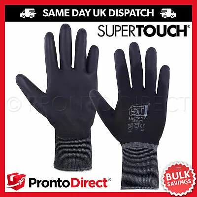 £1.79 • Buy Builders Work Gloves Black Nylon Pu Grip Safety Gardening Mechanic 240 Pairs