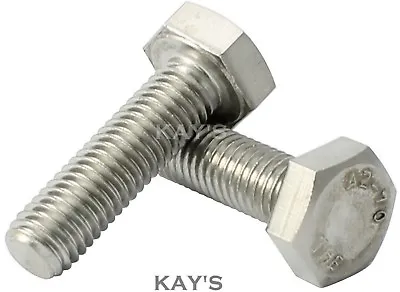 M10 10mm HEXAGON HEAD SET SCREWS FULLY THREADED METRIC BOLTS A2 STAINLESS STEEL  • £91.15