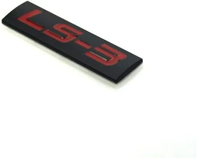 1Pcs LS3 Polished Metal 3D Decal Red Emblem Exterior Sticker (Black Red) • $9.99