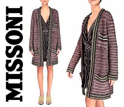 $479.99 • Buy M Missoni Metallic-Blend Knit Tweed Topper Coat 35  Long  Sz US S-M/IT 40  $1225