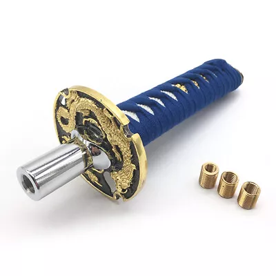 Universal Samurai Sword Shift Knob Metal Adapters 150mm Car Styling Blue • $32.99