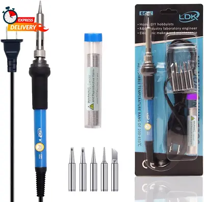 Soldering Iron Kit Electric 60W 110V Adjustable Temperature Soldering Gun Weldin • $15.56