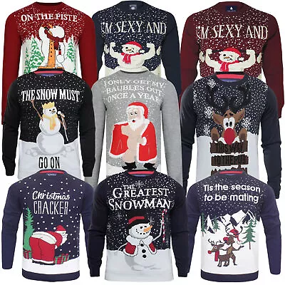 Men Brave Soul Christmas Jumper Xmas Fairisle Sweater Knitted Party Novelty • £9.99