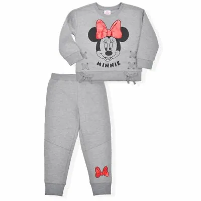 Minnie Mouse Baby Girls Gray Fleece Sweatshirt & Sweatpants 2pc Set • $19.99