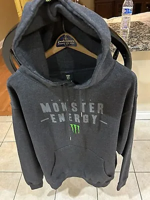 Vintage Monster Energy Drink Sweater Adult XL Gray Hoodie Sweatshirt Unisex • $39.99