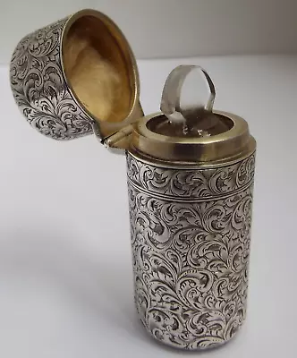 Lovely S Mordan & Co Antique Victorian 1881 Solid Sterling Silver Scent Bottle • £60