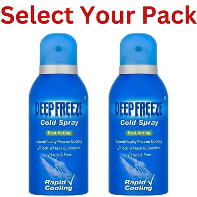 Deep Freeze Cold Spray 150ml Pain Relief Sprains Strains Joints Pain Pack 1-2 • £7.95