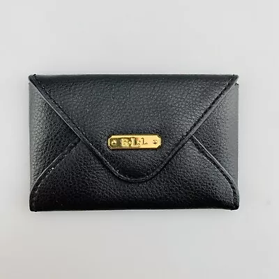 Lauren Ralph Lauren Wallet Card Holder Black Leather Small Envelope • $31.99