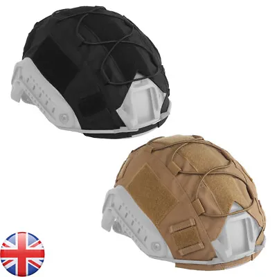 TACTICAL AIRSOFT FAST HELMET COVER ARMY SAS Black Camo PAINTBALLING Durable • £11.76