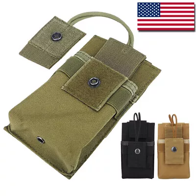 Outdoor Tactical Molle Radio Walkie Talkie Pouch Waist Bag Holder Pocket Holster • $7.99