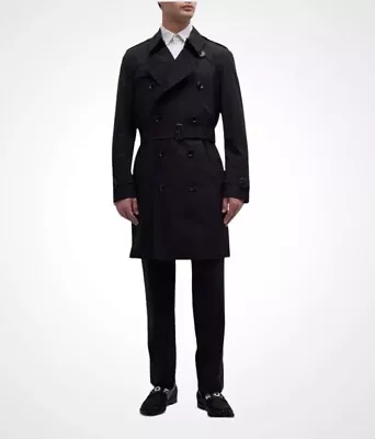 Burberry Men's Kensington Gabardine Lined Trench Coat Size 52 REGULAR • $2350