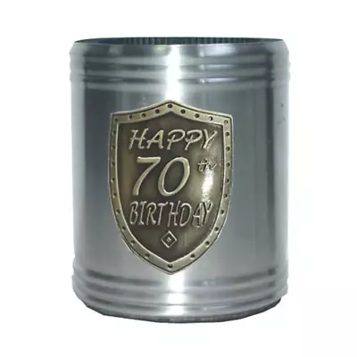 70th Birthday Vidori Stainless Steel Engravable With Badge Can Holder • $17.95