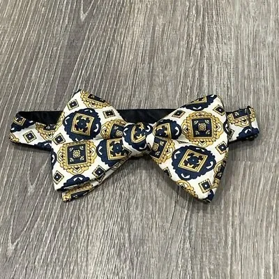 Vintage Men’s Bow Tie Yellow Blue K7 • $10