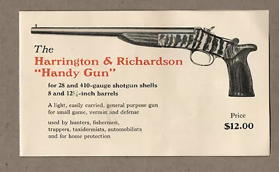 Undated Harrington & Richardson  Handy Gun  Informational Promotional Pamphlet • $6.50