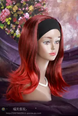 8 Colors 3/4 Half Wig Long Straight Women Lady Headband Cosplay Wigs • £16.90