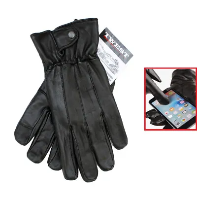 Men's Touch Screen Genuine Sheep Skin Leather Driving Gloves - TW1003 • $13.95
