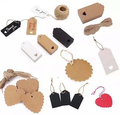 £3.19 • Buy 50/100 Christmas Kraft Paper Gift Tags Price Wedding Scallop Label Blank Luggage
