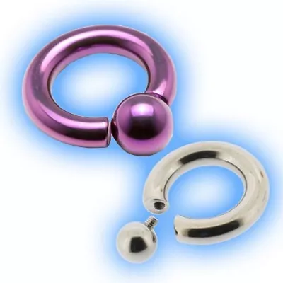 4mm 6 Gauge Titanium BCR Screw Ball Closure Ring Captive Bead CBR Easy Fit Large • £9.99