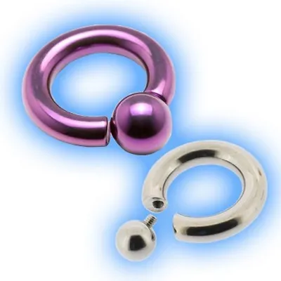 7mm 1 Gauge Titanium BCR Screw Ball Closure Ring Captive Bead CBR Easy Fit Large • £20.99