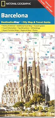 Street Map Of Barcelona Spain By National Geographic Destination Maps • $4.95