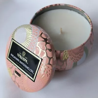 Voluspa 4 Oz Tin Travel Candle Kalahari Watermelon Luxury Coconut Wax Tropical • $12