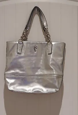 Simply Vera Vera Wang Initial Silver Shoulder Tote Handbag 14 X 13   • $25