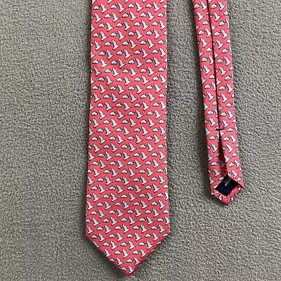 VINEYARD VINES Tie Mens Pink Silk Martha's Vineyard Seagulls Necktie USA Made • $22