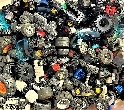LEGO Bulk WHEELS 1/2 Lb Pound Tires Axles Car Vehicle Lot Parts Pieces +BONUS L9 • $13.75