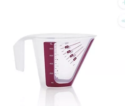 Tupperware Measuring Jug 1 Litre Clear And Red 1L New • $28