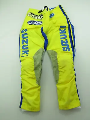 VINTAGE 1980s O'Neal Suzuki Motocross Pants Mens Size 34  Armour Padded Rider • $224.99