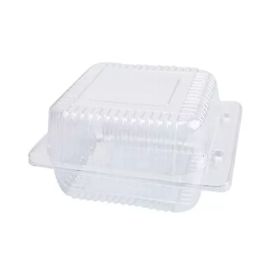 Clear Hinged Plastic Containers With Lids50PC Square Hinged Food Individual ... • $20.76