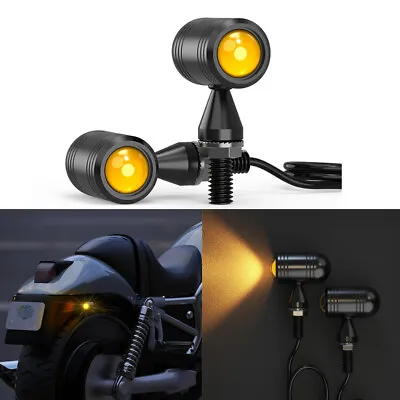 1Pair Motocycle Mini LED Classical Turn Signal Light Indicators Universal Amber • $11.11