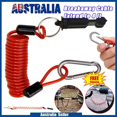 Trailer Safety Electric Breakaway Cable Brake Away Switch For Caravan Camper Car • $13.53