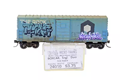 N Scale Weathered Micro-trains Boxcar With Graffiti • $19.95