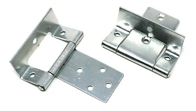 2 X Merriway Non Mortise Hinge Cranked Partial Wrap Cupboard Cabinet Flush 50mm • £2.99