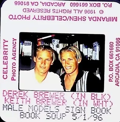 Derek Brewer & Keith Brewer Male Models Sign Book 1996 Slide P.24.7 • $6.97