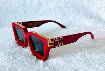 Authentic Louis Vuitton Millionaire Sunglasses 1.1 Red Acetate And Metal  • $656