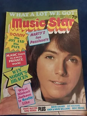 Rare MUSIC STAR Magazine 10 FEBRUARY 1973 Cassidy Bolan Slade Jacksons Osmonds • £15